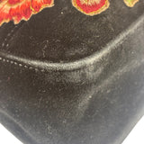 Gucci Black Velvet Marmont Floral Embroidered Shoulder Bag