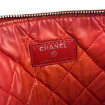 Chanel Vintage Red Leather Classics O-Case Clutch 1992