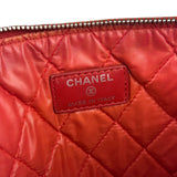 Chanel Vintage Red Leather Classics O-Case Clutch 1992