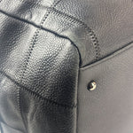 Chanel Navy Chocolate Bar Square Quilt LAX Bowler Bag 2004