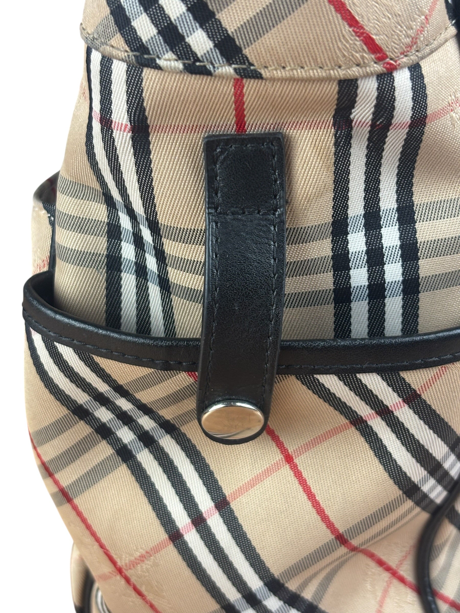 Burberry Vintage Blue Label Nova Check Multi-Pocket Nylon Tote Bag