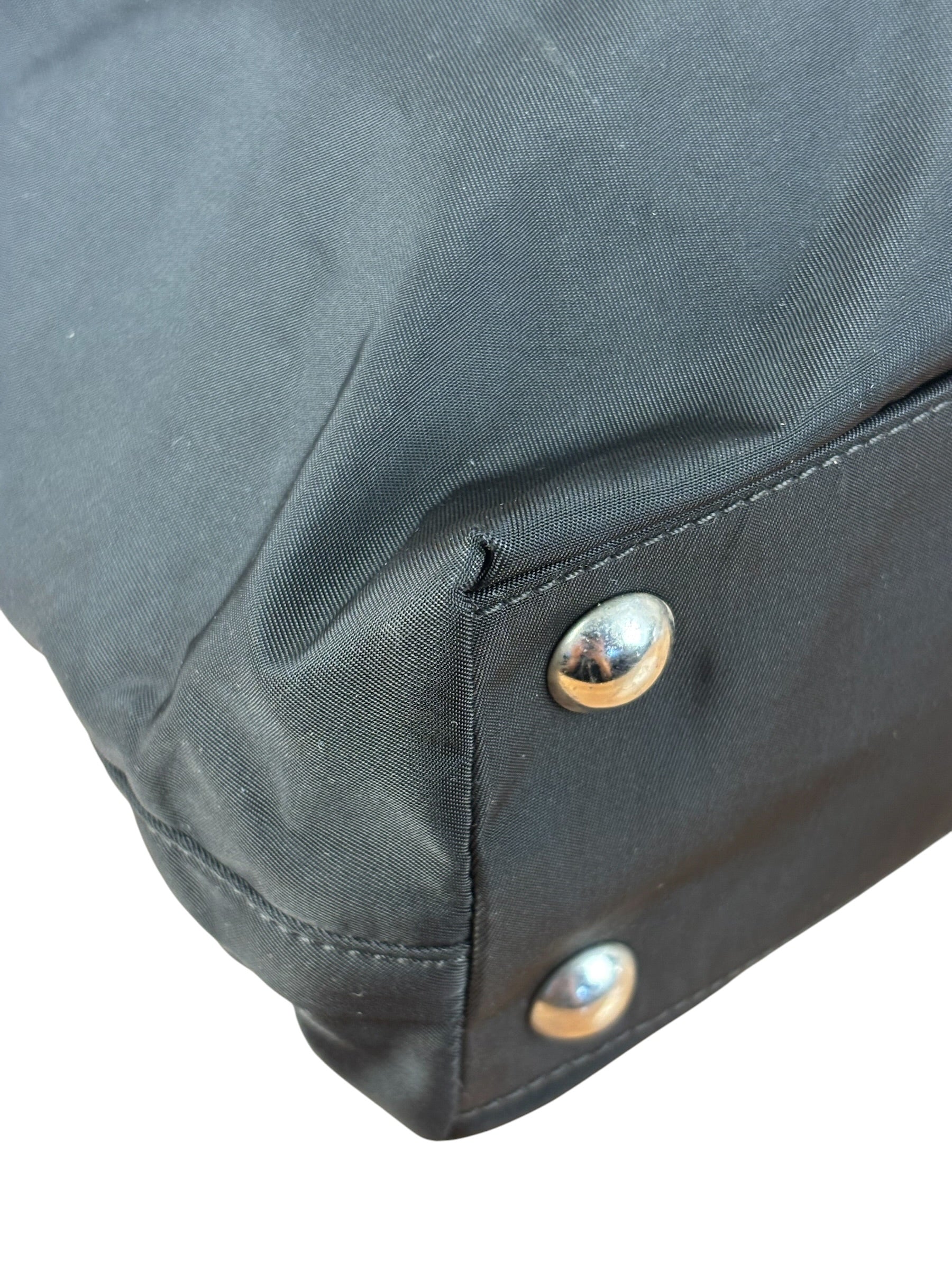 Prada Black Tessuto Nylon Leather Trim Hand Bag