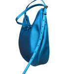 Balenciaga Blue Satin/Leather Trim Leopolda Small Hobo Bag