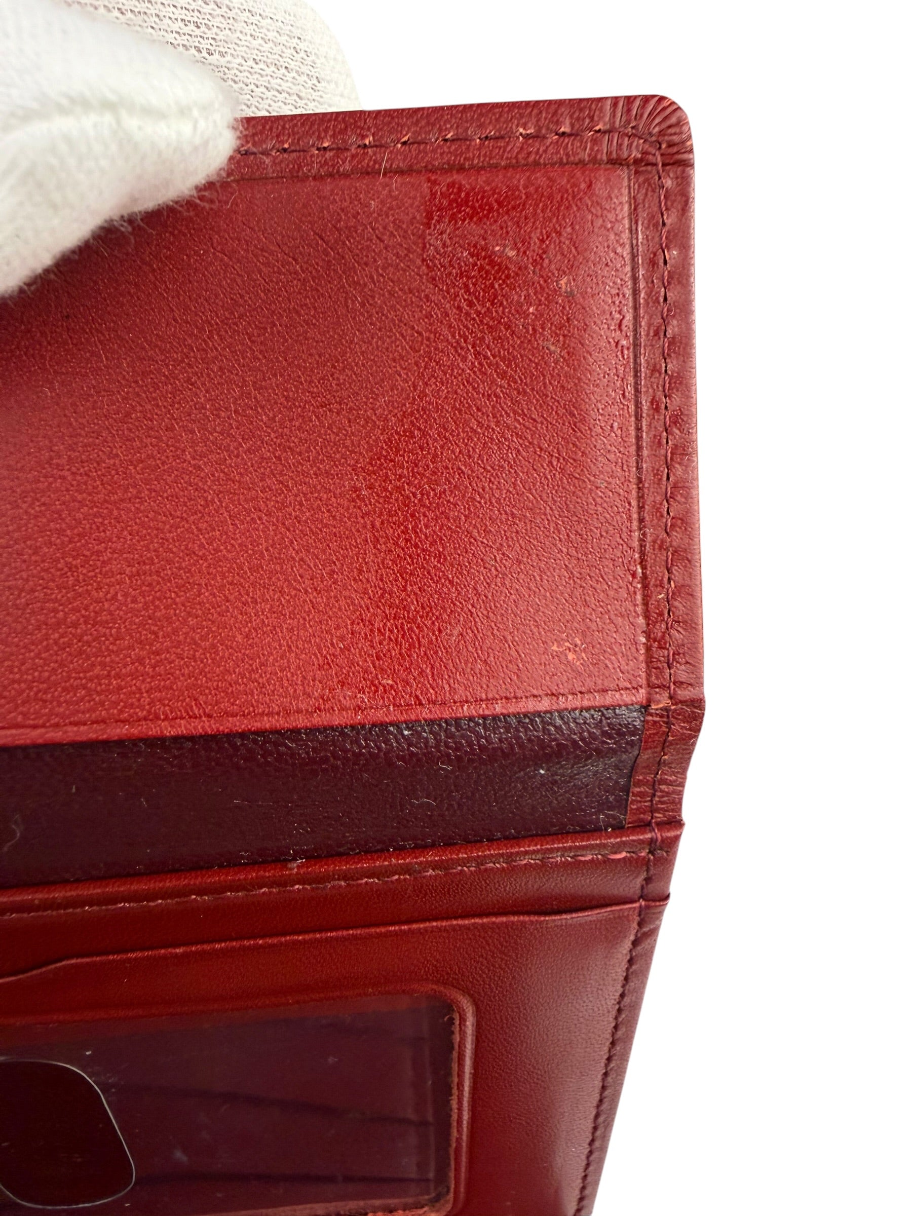 Givenchy Vintage Red Leather Trifold Wallet