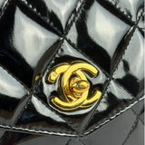 Chanel Black Patent Leather Belt Bag 1995