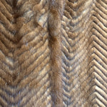 Fur Flash Vintage Chevron Brown Fur Coat