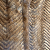 Fur Flash Vintage Chevron Brown Fur Coat