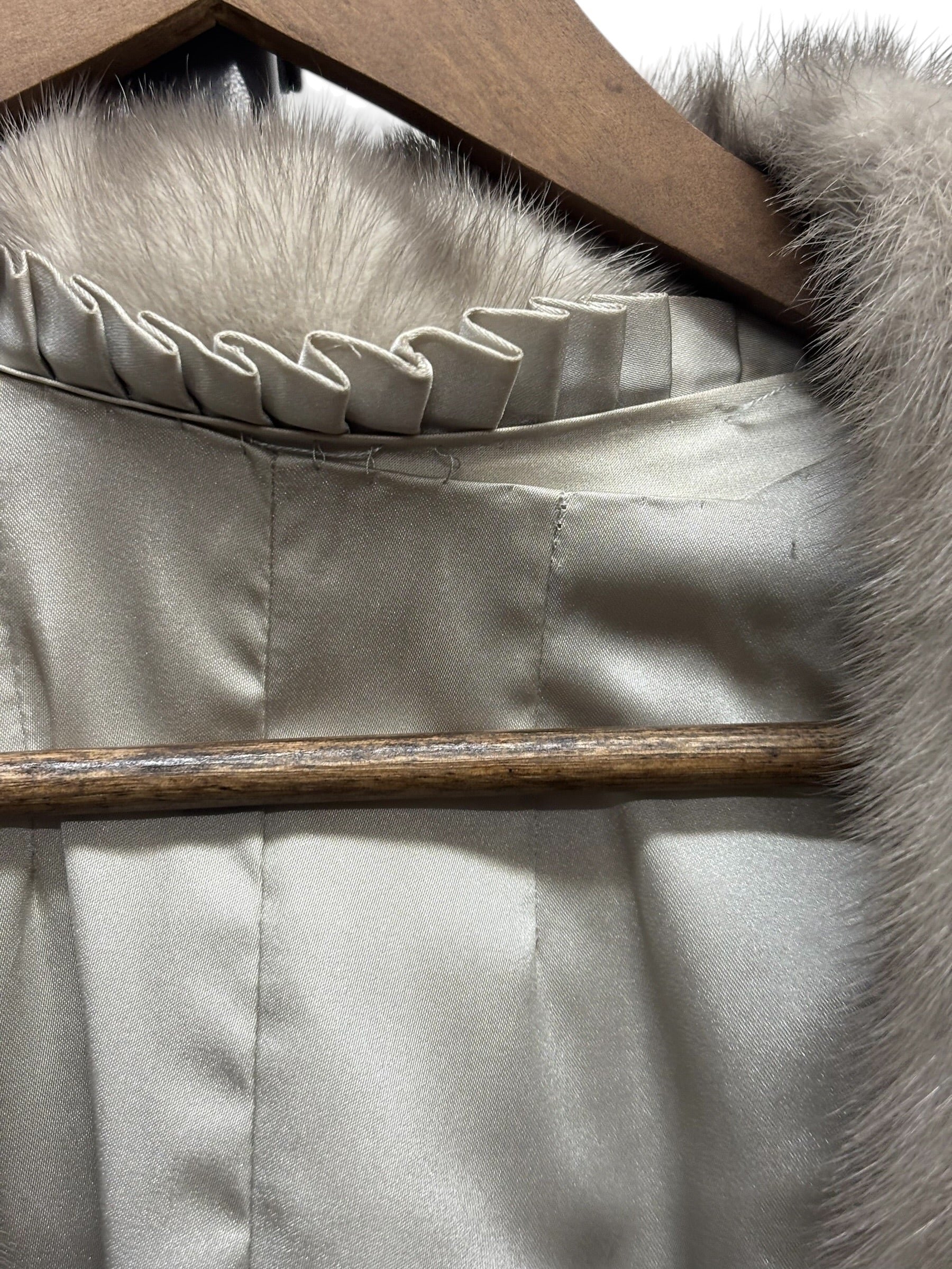 Vintage Grey Mink Chevron Fur Coat