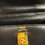 Hermes Black Mini Kelly 20 Box Calf 1991