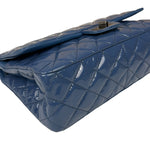 Chanel Blue Patent Quilted Jumbo Classic 2.55 Double Flap Bag 2011