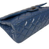 Chanel Blue Patent Quilted Jumbo Classic 2.55 Double Flap Bag 2011
