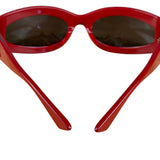Bottega Veneta Red Shield Frame Sunglasses