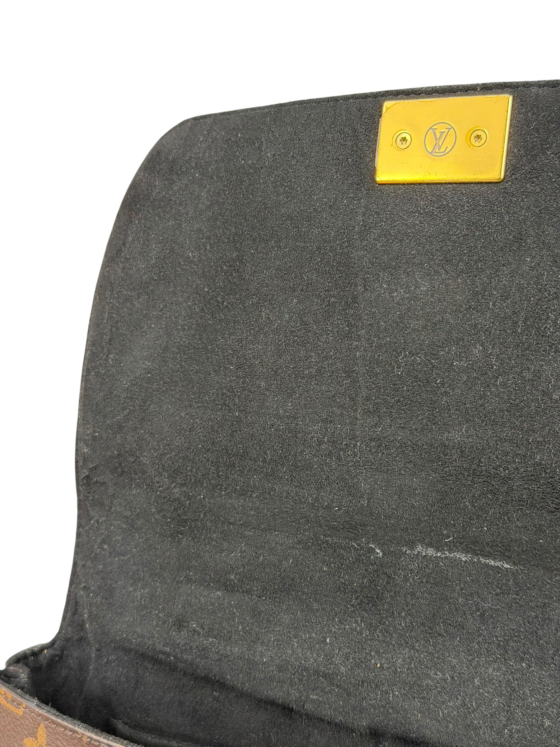 Louis Vuitton Black Leather/ Monogram Marignan 2Way Bag