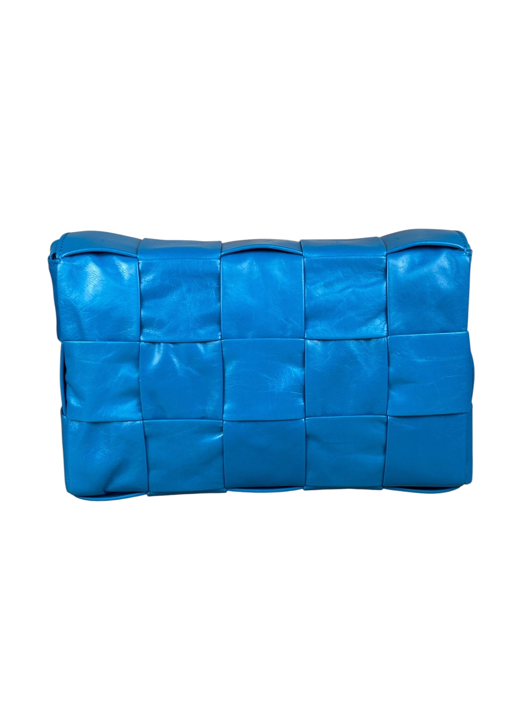 Bottega Veneta Cyan Leather Cassete Bag