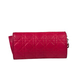 Christian Dior Pink Quilted Lambskin Lady Dior Wallet On Chain