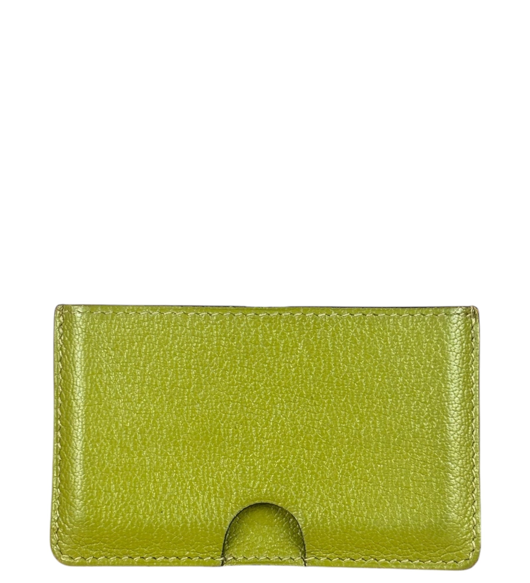 Hermes Green Chevre Mysore Diablo Card Holder