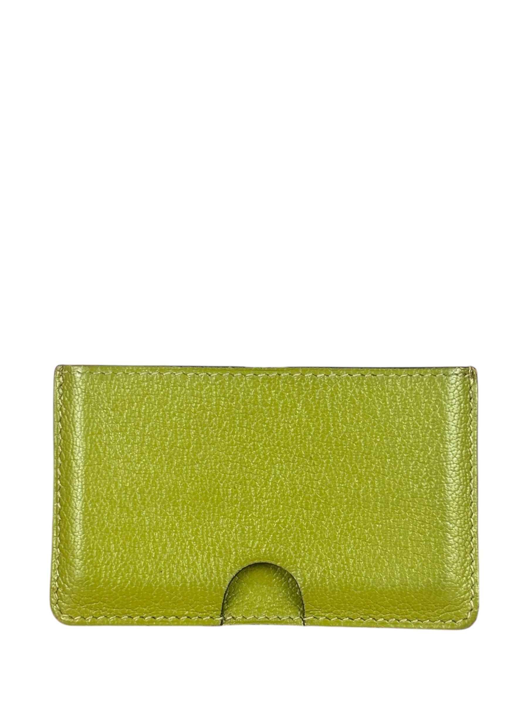 Hermes Green Chevre Mysore Diablo Card Holder