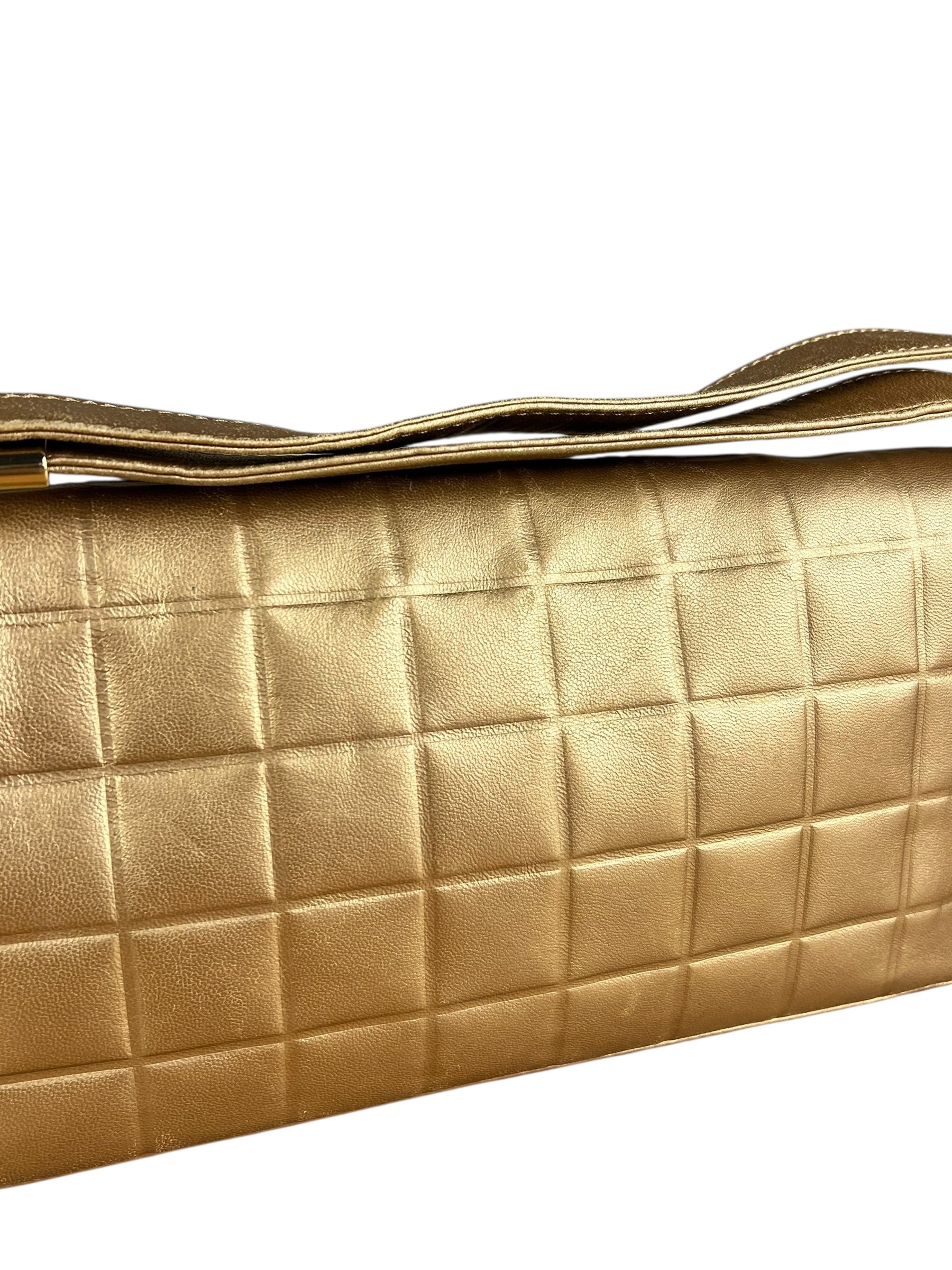 Chanel Gold Leather East West Shoulder Bag 2001