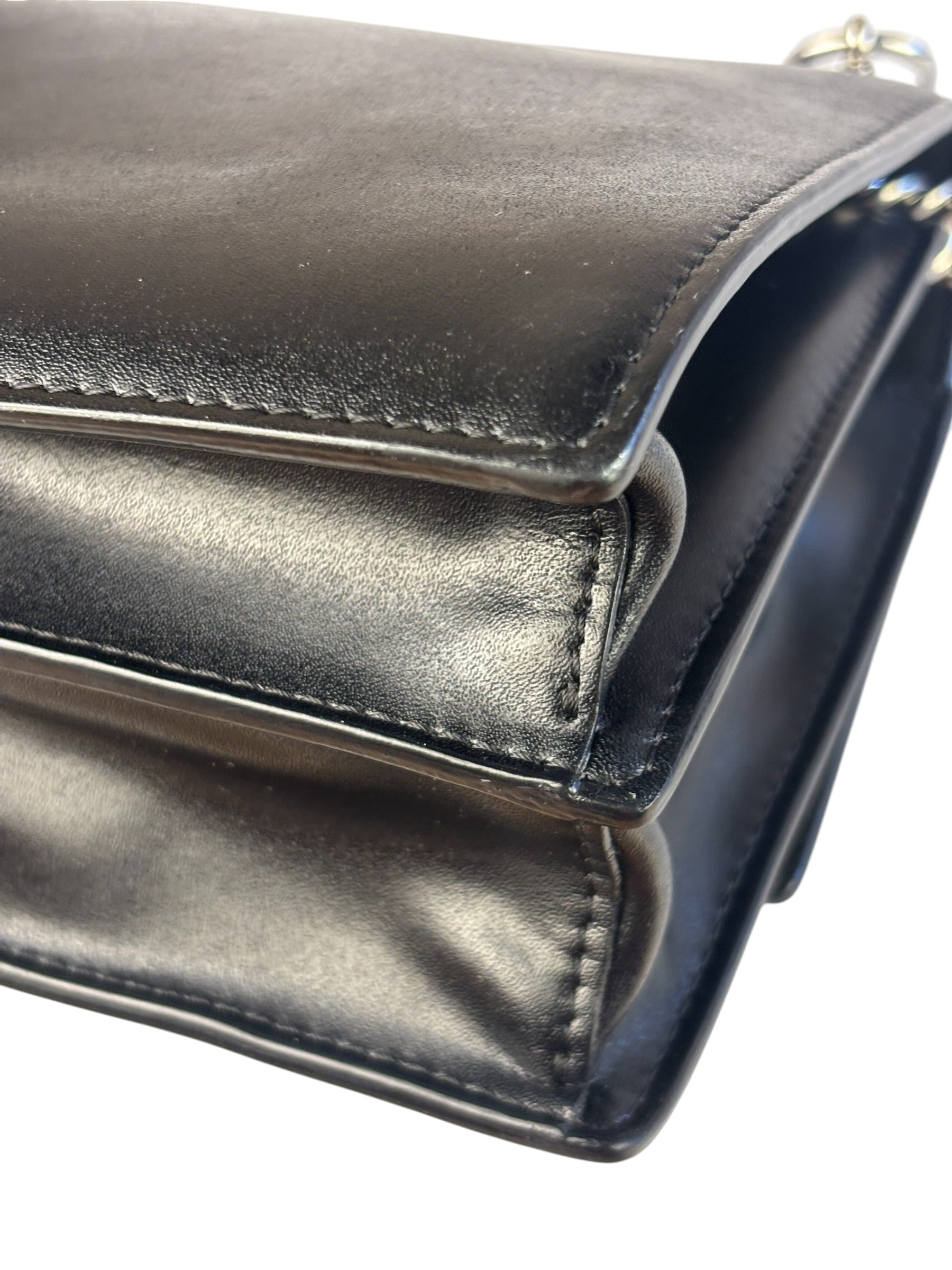 Fendi Black Leather Kan I Monster Eyes Shoulder Bag