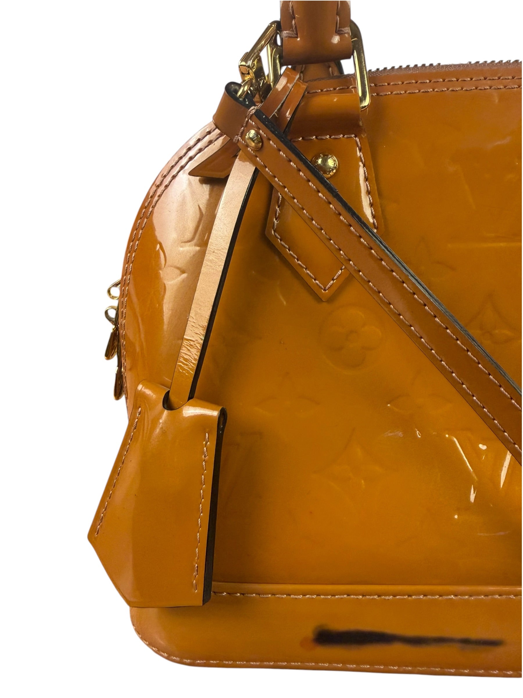Louis Vuitton Mustard Orange Vernis Alma Two-Way Bag BB