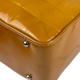 Chanel Vintage Yellow Leather Chocolate Bar Patent Tote Bag 2002