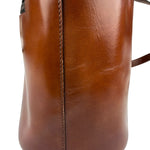 Celine Vintage Brown Leather Cinch Bucket Crossbody Bag