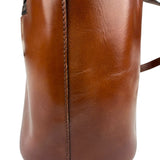 Celine Vintage Brown Leather Cinch Bucket Crossbody Bag