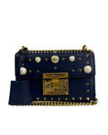 Gucci Navy Leather Small Padlock Shoulder Bag