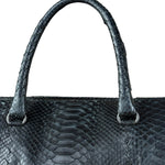 Bottega Veneta Black Snake Leather Brief Case