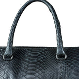 Bottega Veneta Black Snake Leather Brief Case
