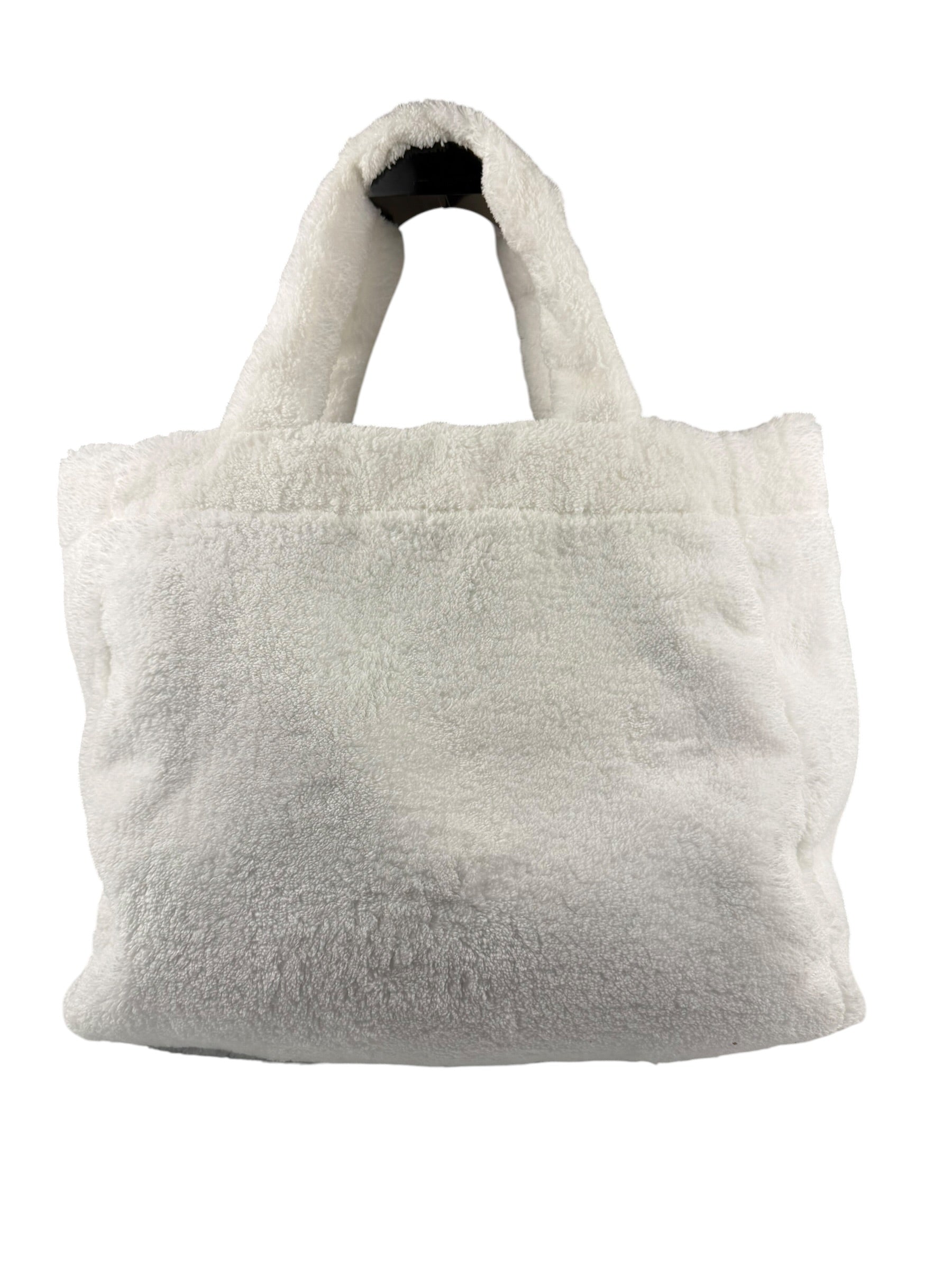 Prada White Terry Cloth Spugna Tote Bag