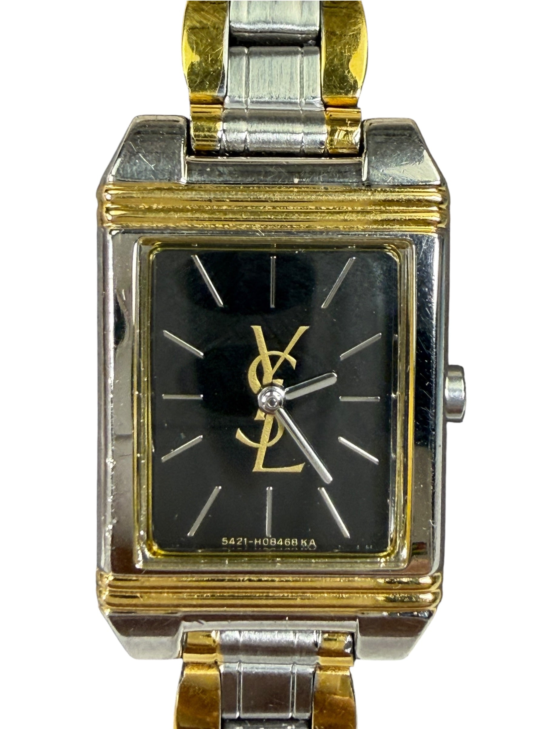YSL 2 Tone Tank Black Stick Dial