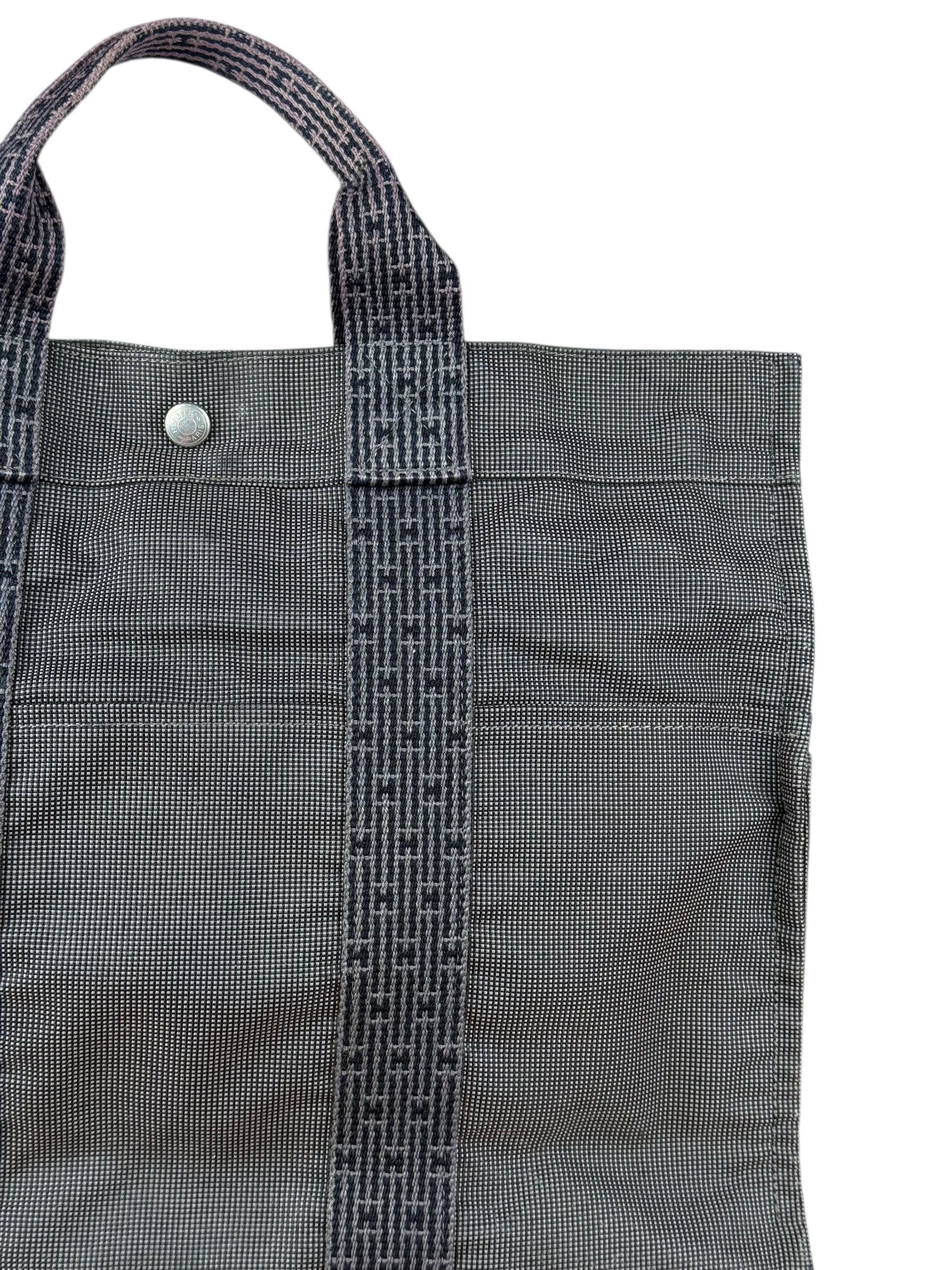 Hermes Herline Grey M Canvas Tote