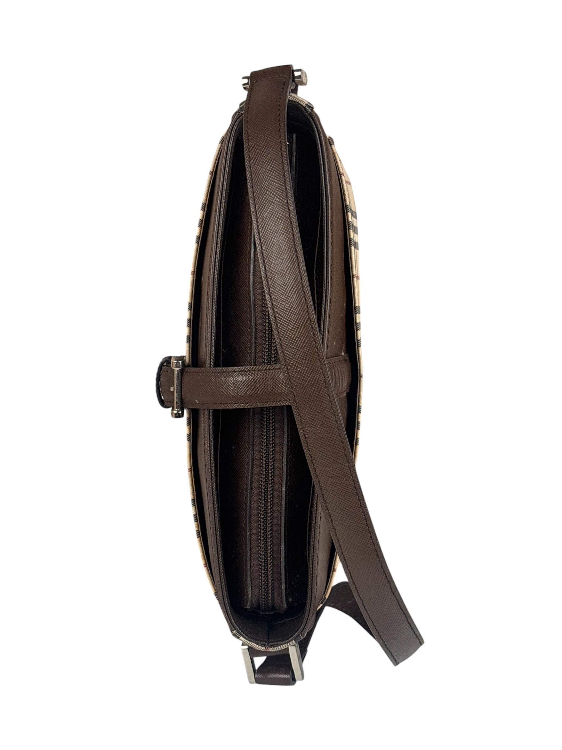 Burberry Brown Leather House Shoulder Bag