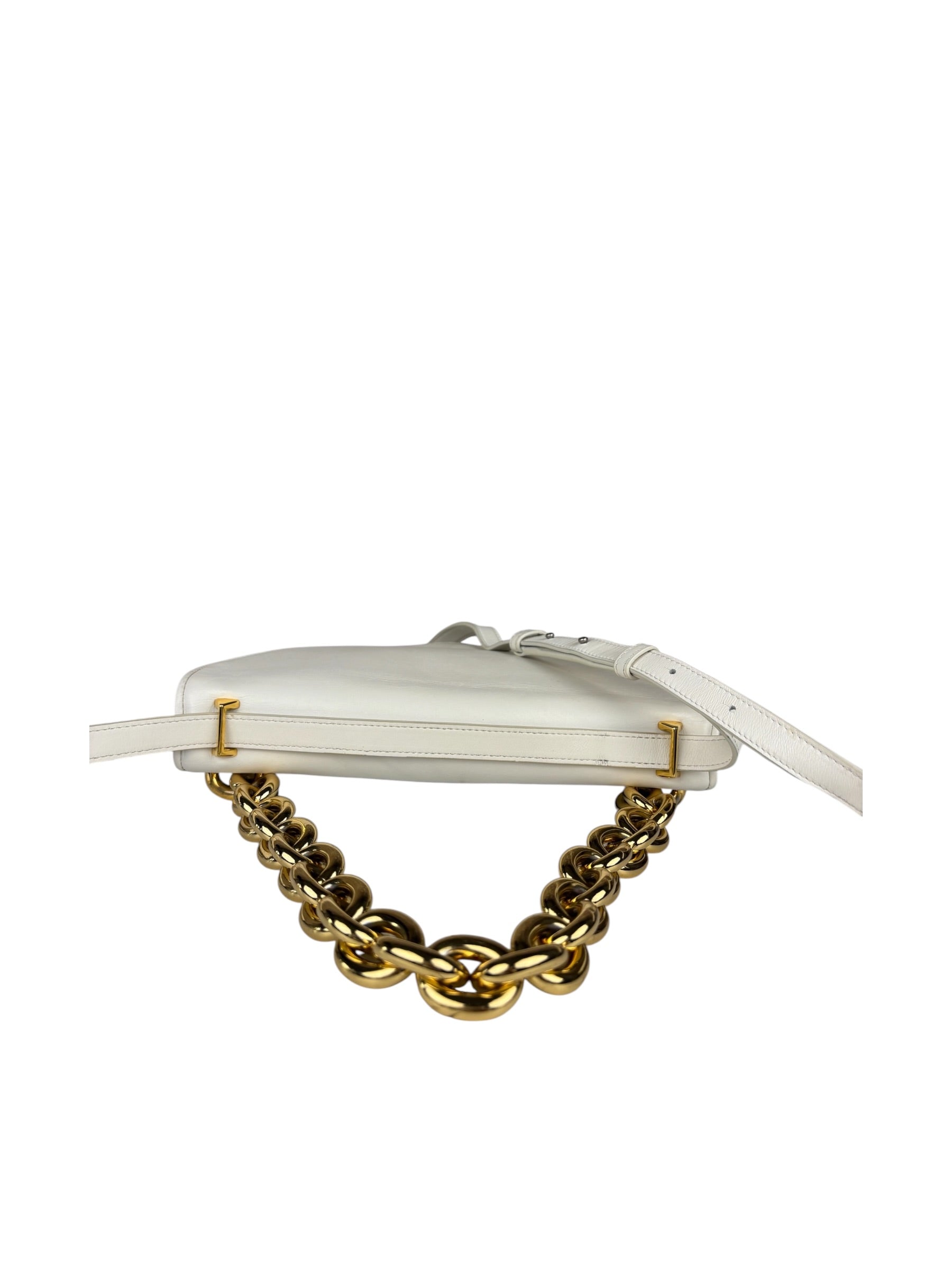 Bottega Veneta White Leather Mount Shoulder Bag