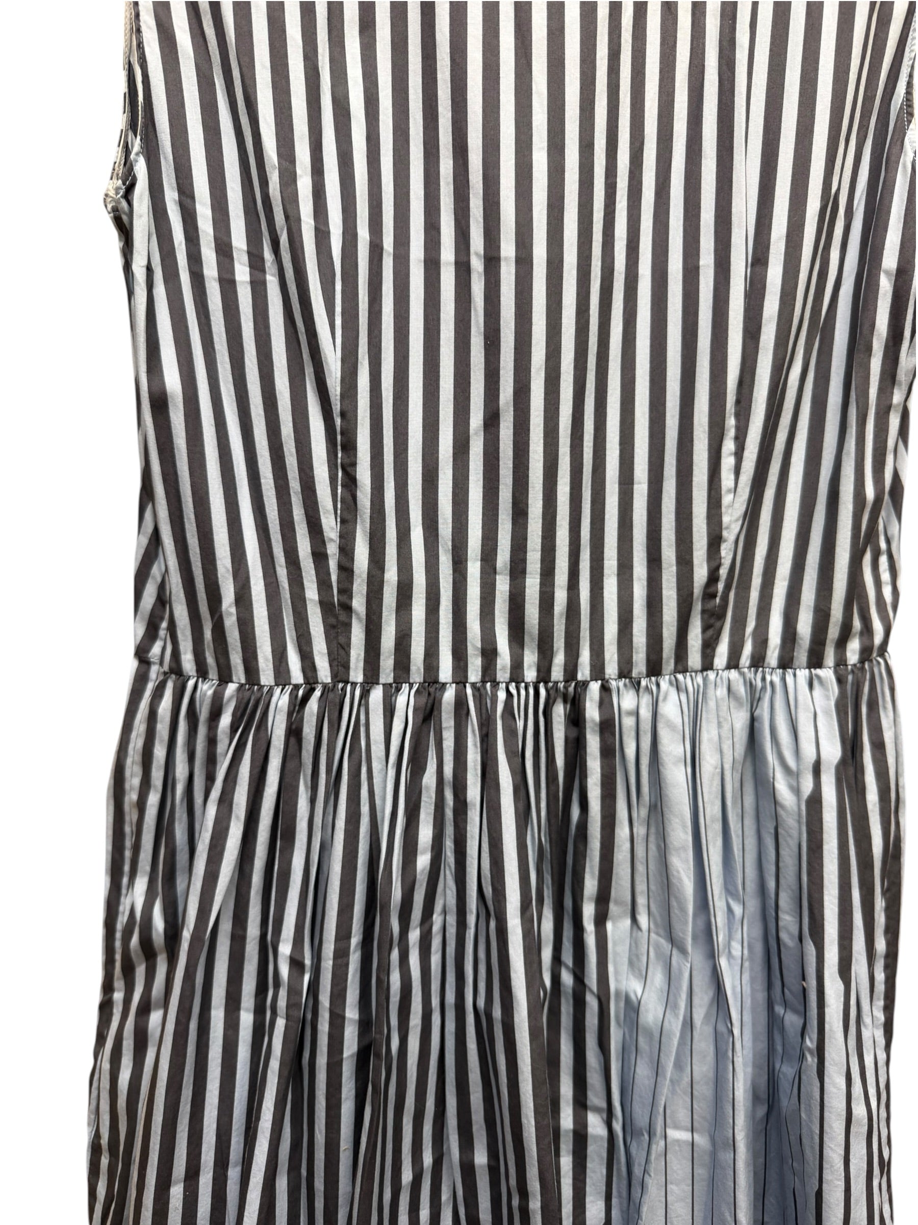 Prada Blue Sleeveless Striped Dress