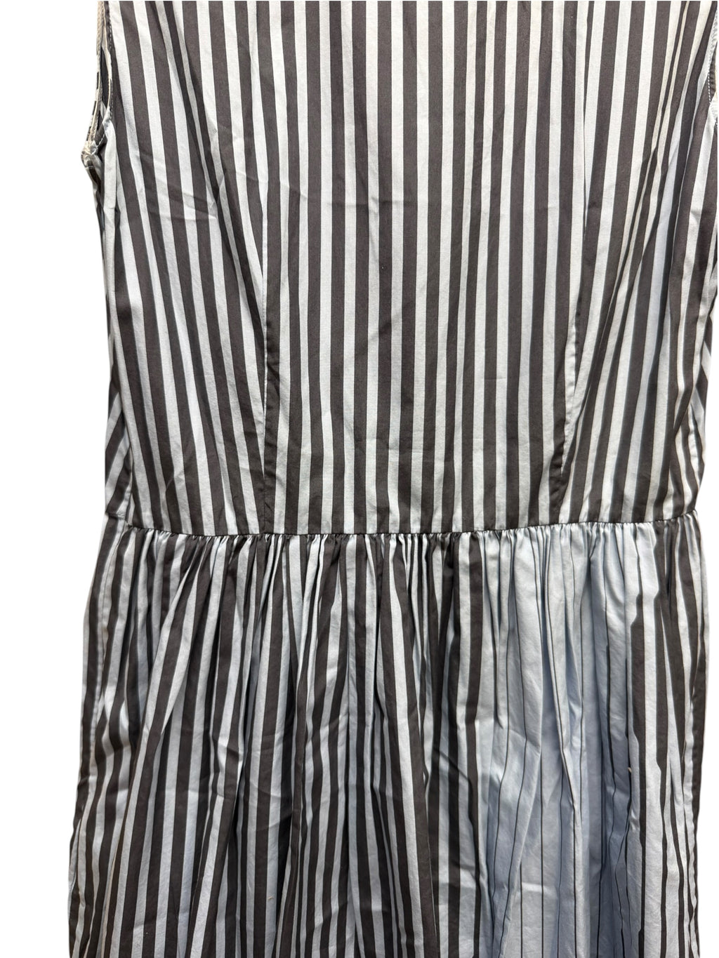 Prada Blue Sleeveless Striped Dress