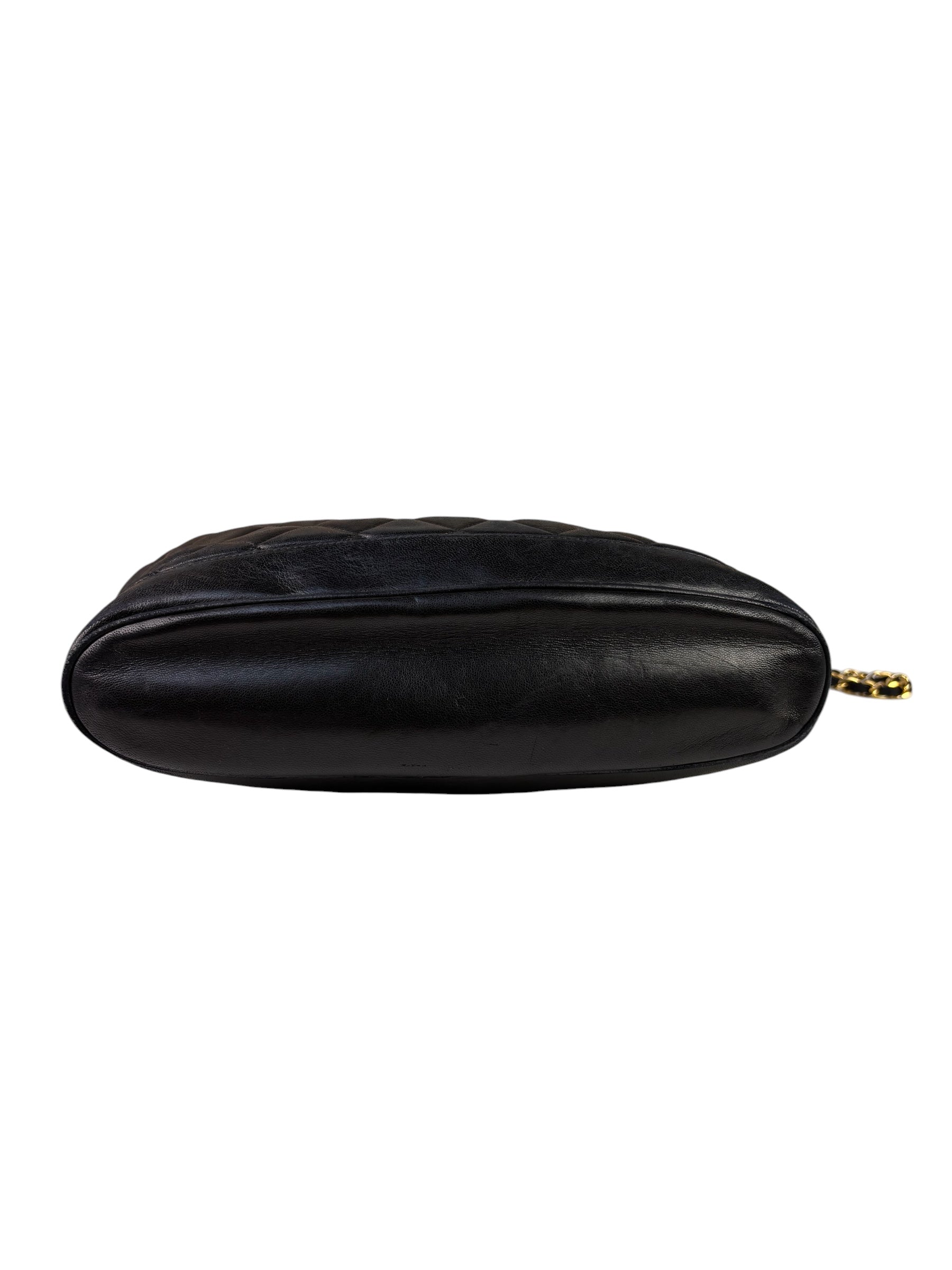 Chanel Vintage Black Quilted Lambskin Chain Shoulder Bag 1989
