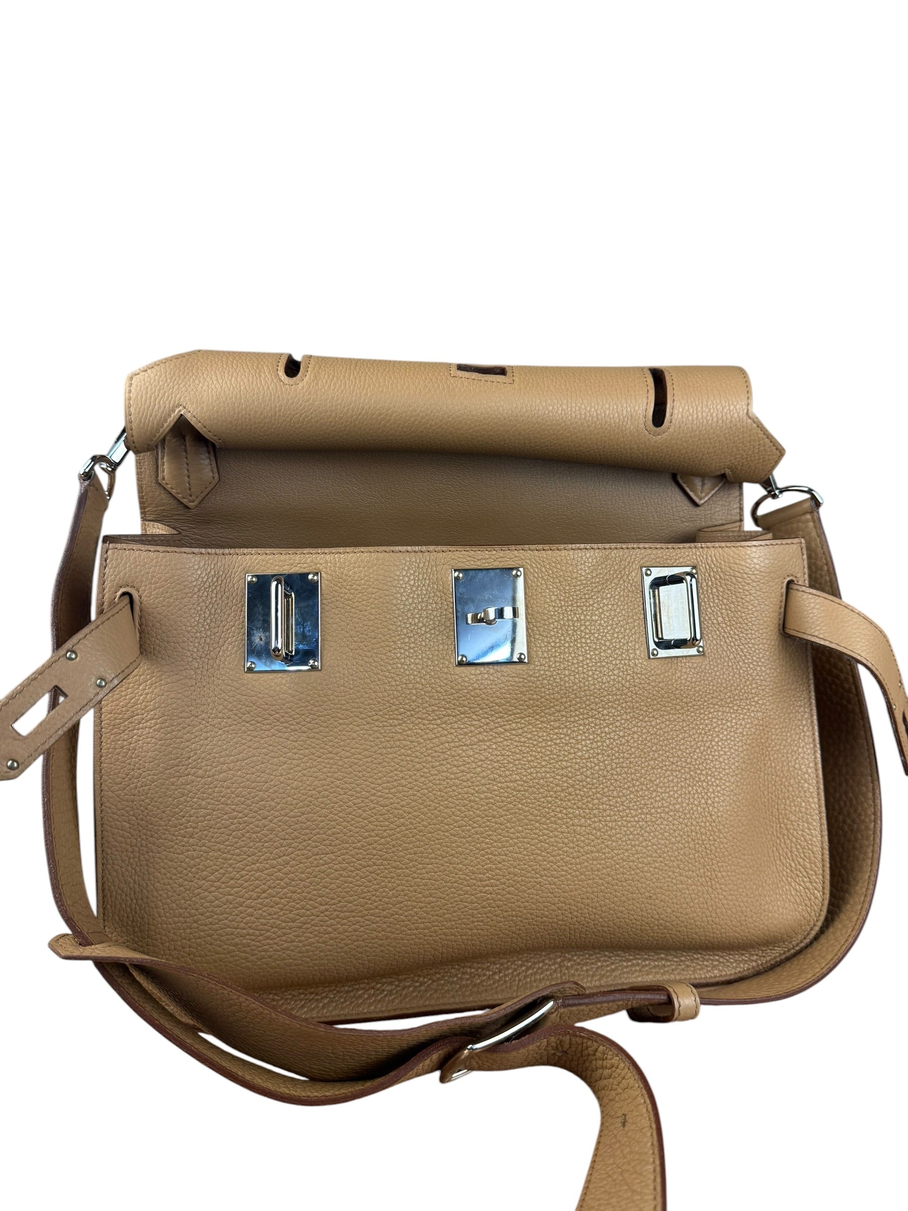 Hermes Jypsiere Tan Clemence Leather Shoulder Bag 2008
