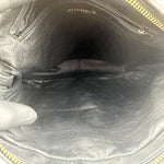 Chanel Vintage Black Leather Mademoiselle Vertical Quilted Shoulder Bag 1990's