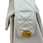Chanel Vintage White Quilted Leather Flap Bag 1991