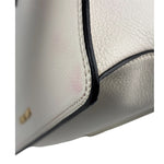 Miu Miu White Madras Ornate Crystal Jeweled Buckle Two-Way Bag