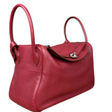 Hermes Lindy 34 Red/Fuchsia Clemence Leather Handbag 2014