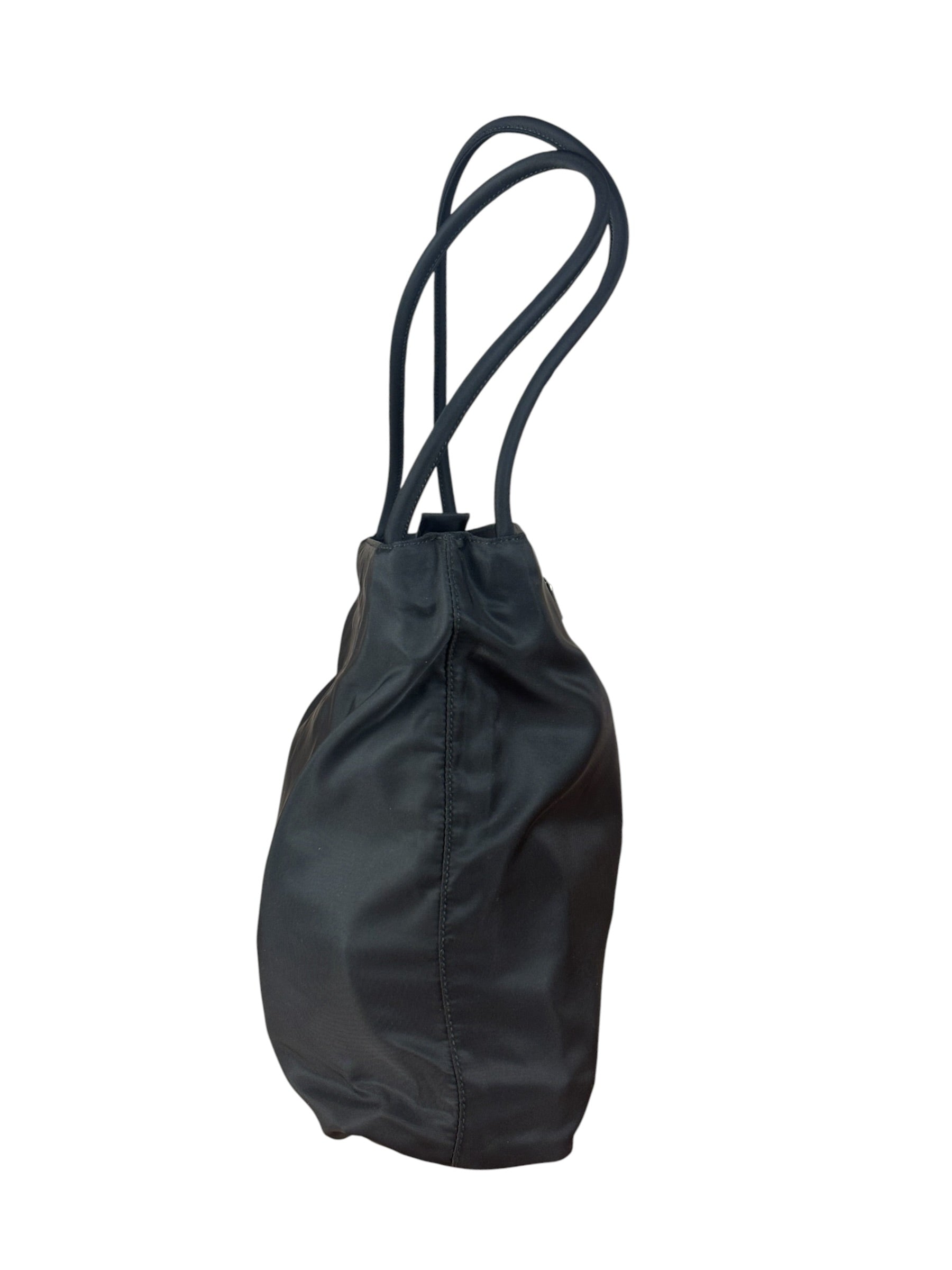 Prada Vintage Black Nylon Shoulder Tote