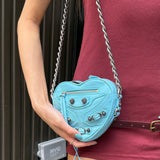 Balenciaga Light Blue Heart Le Cagole Chain Bag