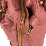 Balenciaga Pink Lambskin Velo Moto Two-Way Bag