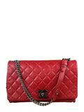 Chanel Red Quilted Lambskin Flap Bag 2015