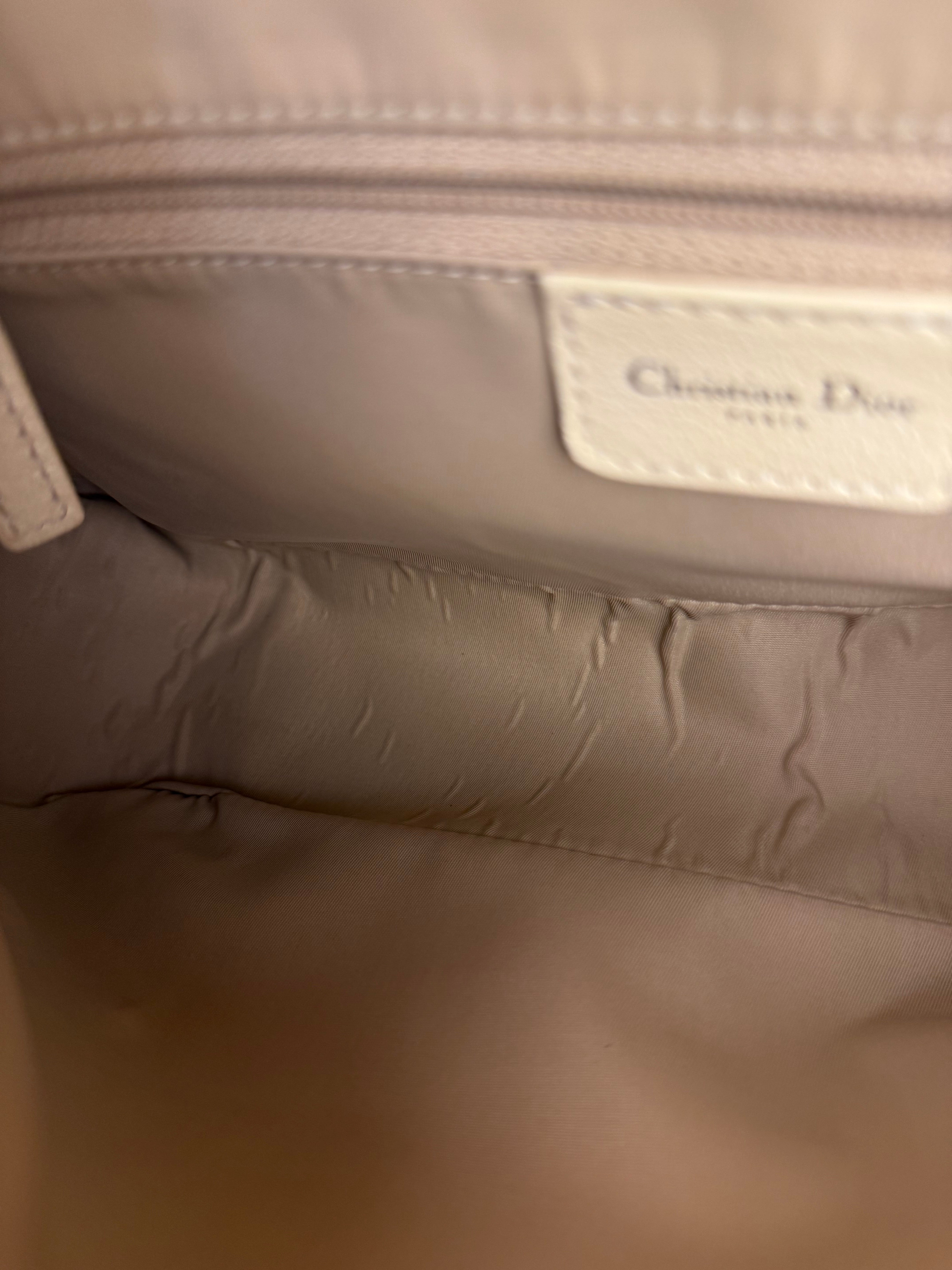 Christian Dior Vintage Beige Leather Stitch Saddlebag