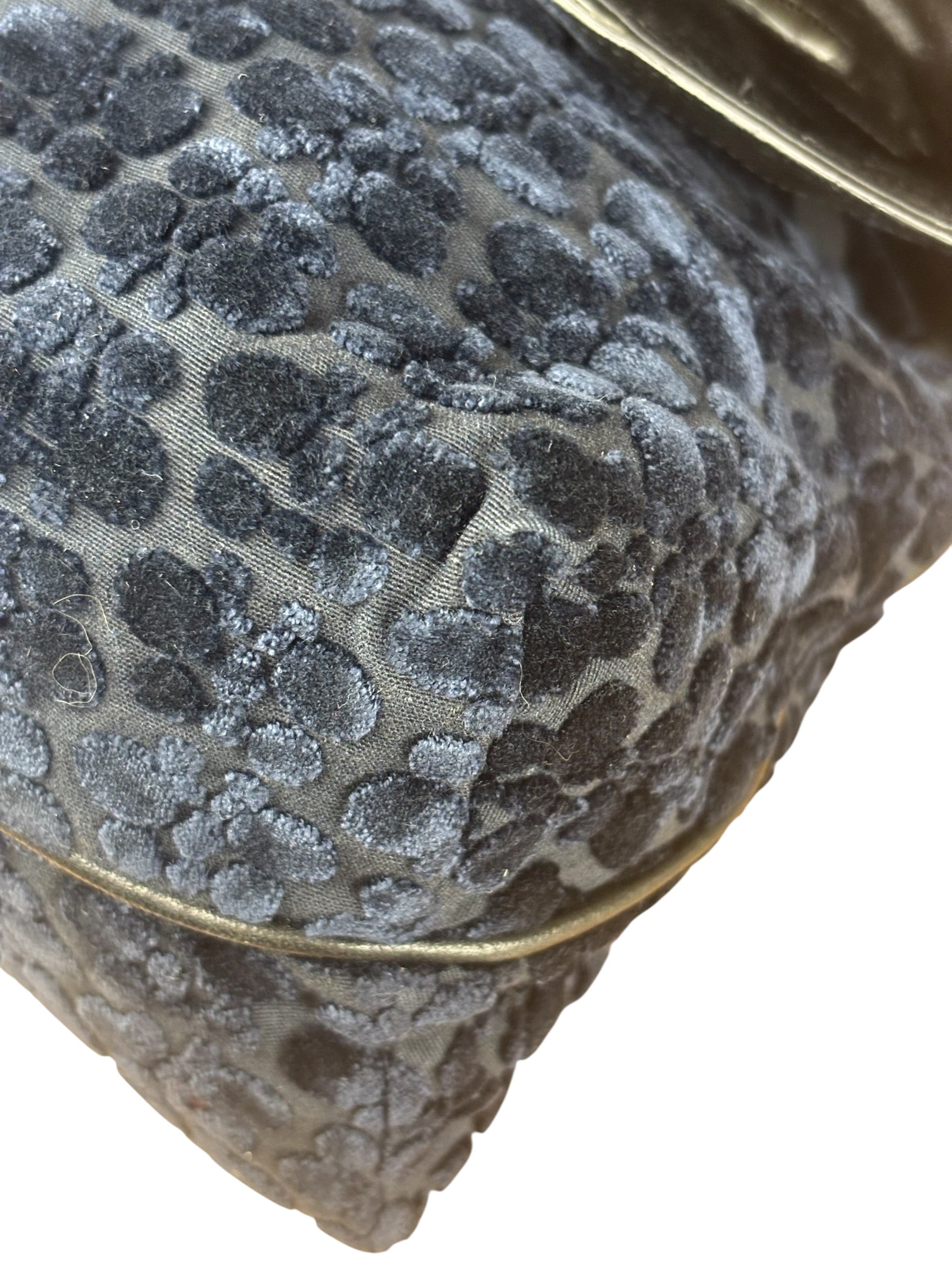 Bottega Veneta Vintage Blue Leopard Chenille Shoulder/Hand Bag