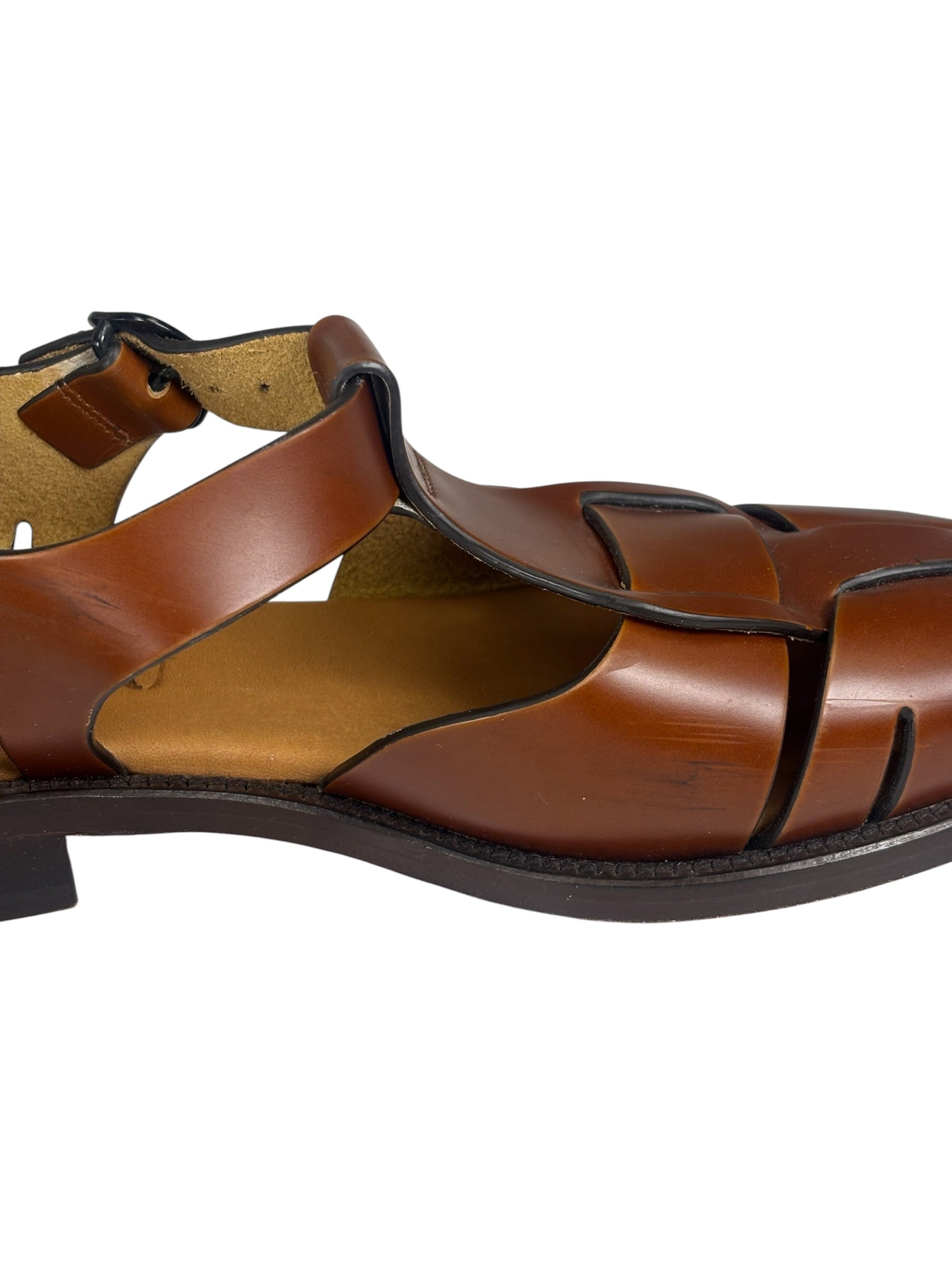 Hereu Brown Leather Pesca Fisherman Sandals